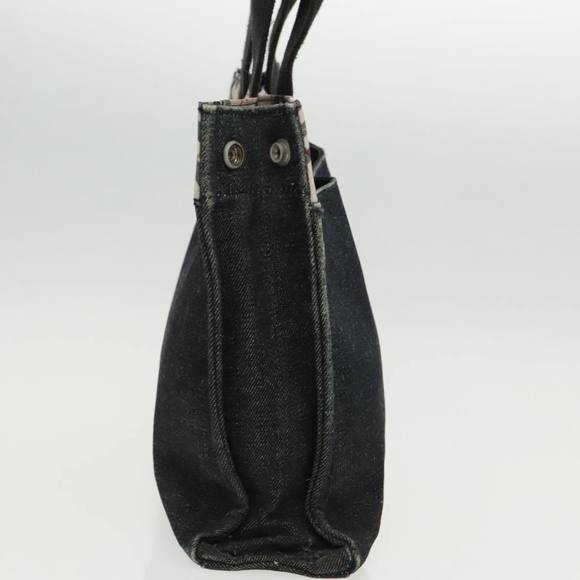 BURBERRY Blue Label Tote Bag Canvas Silver Black Auth 96669 - Picture 4 of 16